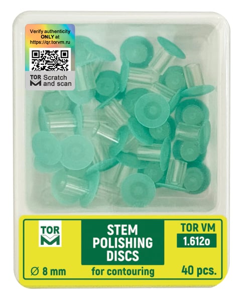 Stem Polishing Discs, Ø8 mm, medium, back abrasive