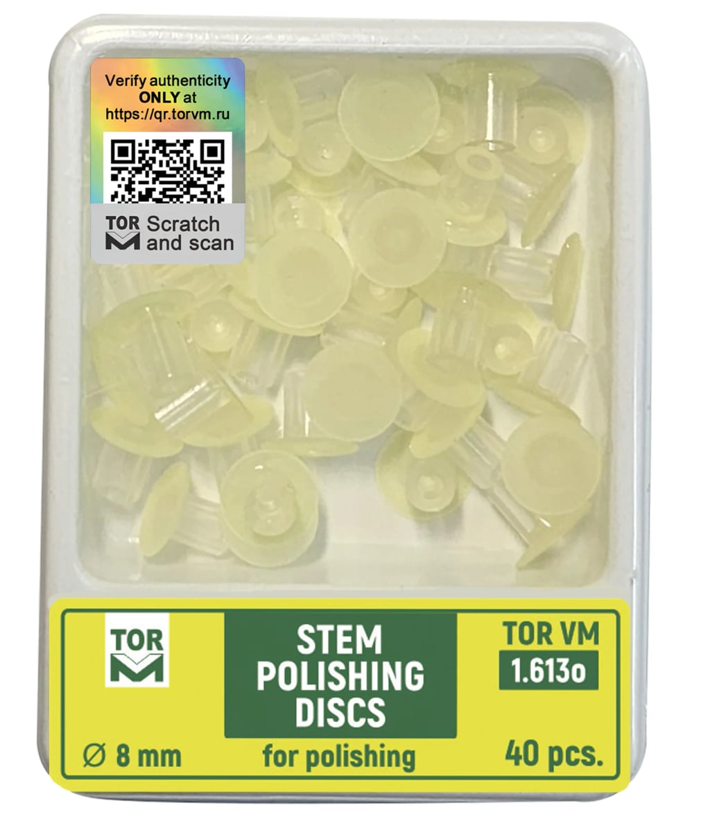 Stem Polishing Discs, Ø8 mm, fine, back abrasive