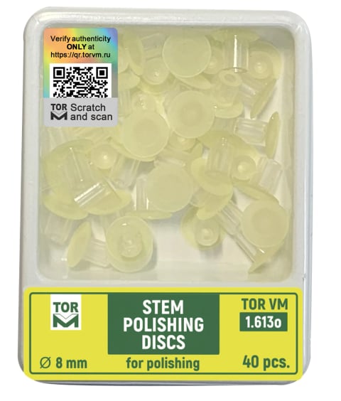 Stem Polishing Discs, Ø8 mm, fine, back abrasive