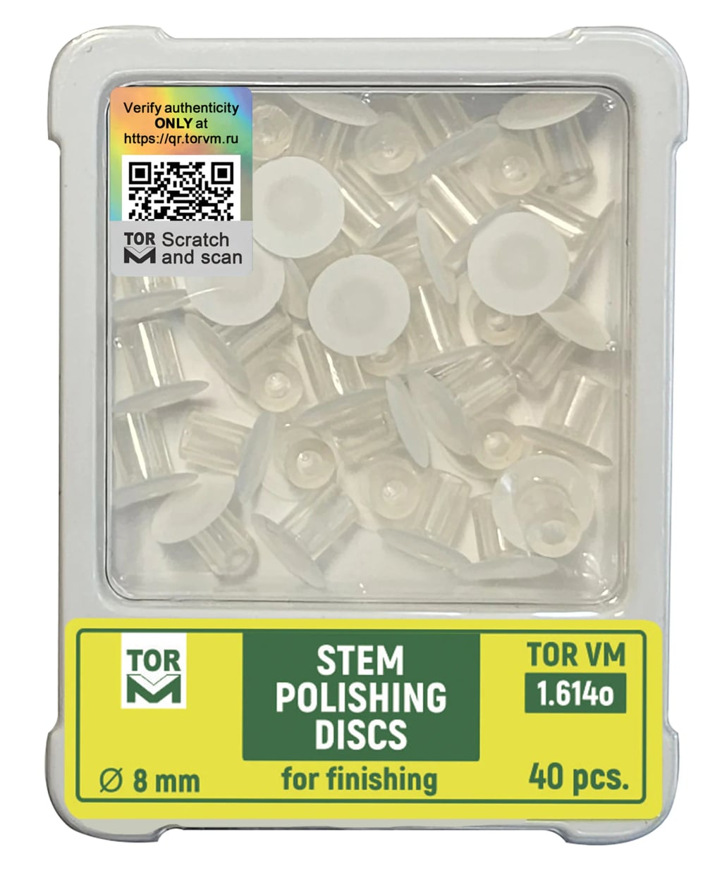 Stem Polishing Discs, Ø8 mm, superfine, back abrasive
