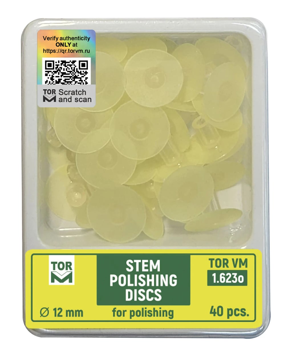 Stem Polishing Discs, Ø12 mm, fine, back abrasive