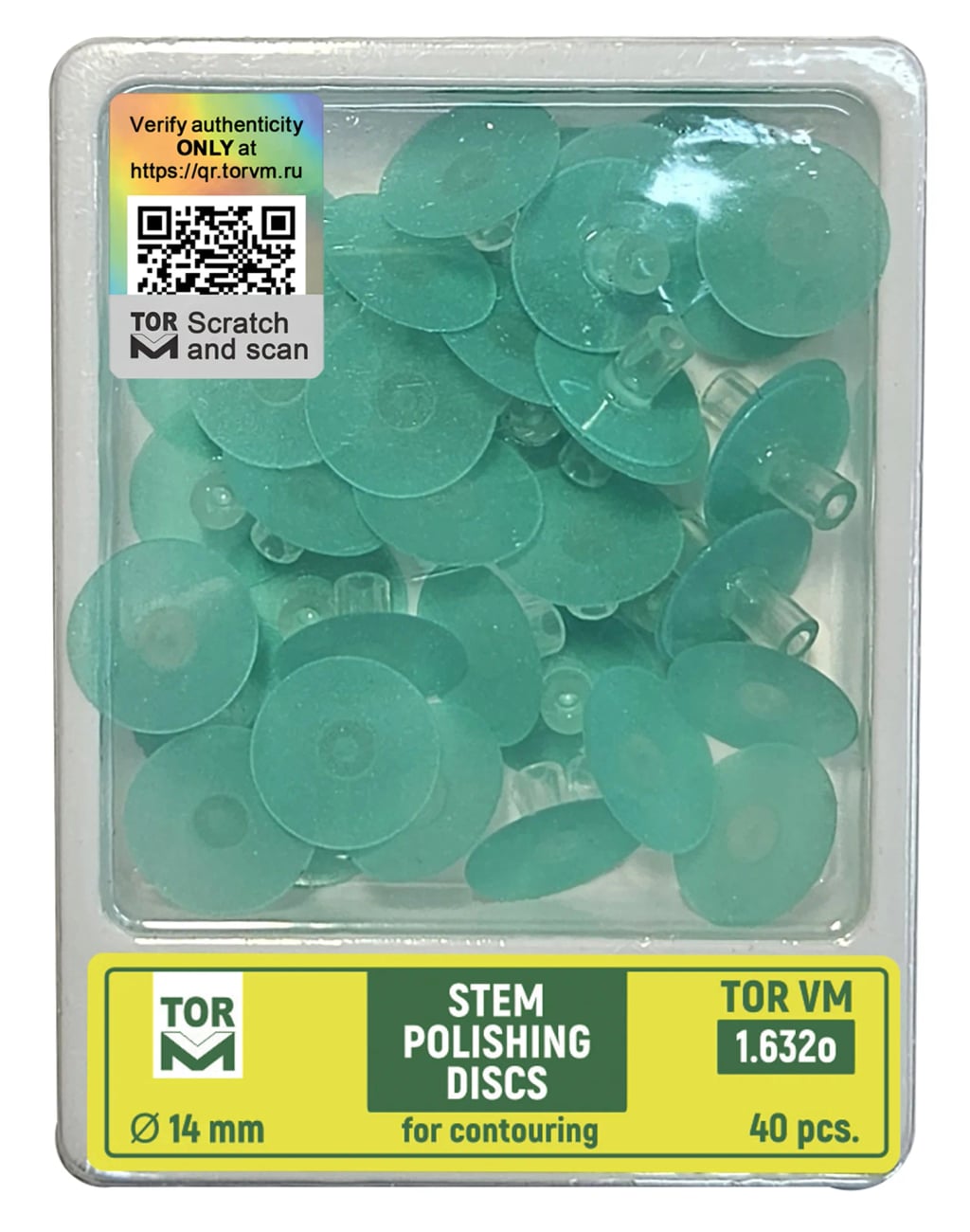 Stem Polishing Discs, Ø14 mm, medium, back abrasive