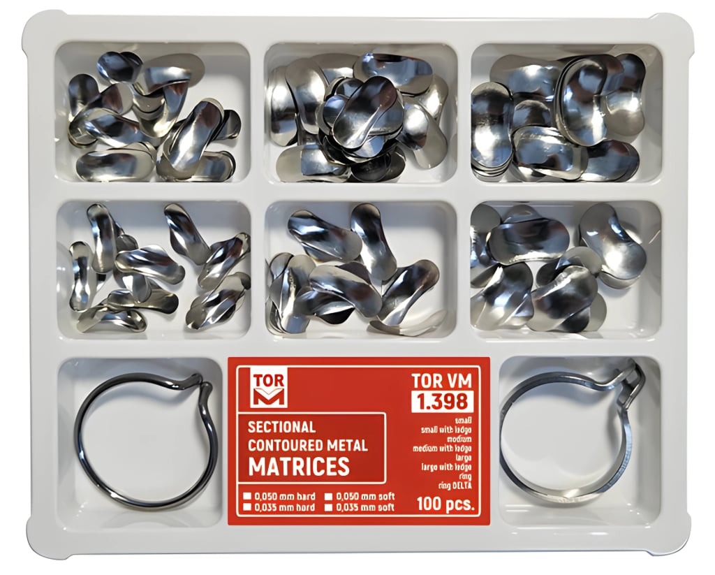 Sectional Contoured Metal Matrices, Set with Ring & Delta Ring, 100 pcs.
